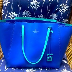 Kate Spade Blue & Aqua Leather Tote